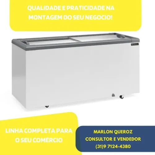 Freezer Horizontal Tampa de Vidro 500L Gelopar