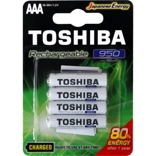 PILHA RECARREGAVEL TOSHIBA 950MAH C/4 AAA - LOJA DADO DIGITAL