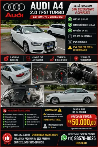 Audi A4 2.0 Avant 16V TFSI Quattro Stronic 2013