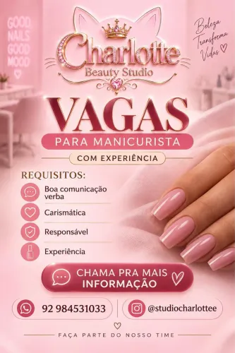 Vaga pra manicure com experiência