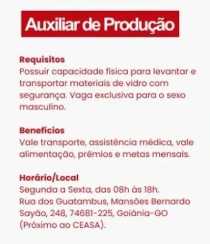 Auxiliar de produção