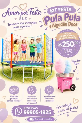Aluguel de pula pula e algodão doce