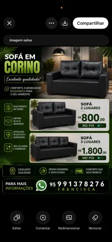 Sofá em courino novo apronta entrega