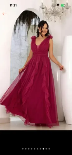 Vestido de festa rosa fúcsia