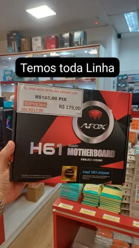 PLACA MÃE 1155 AFOX H61 2 3 GERAÇÃO INTEL LACRADO COM GARANTIA