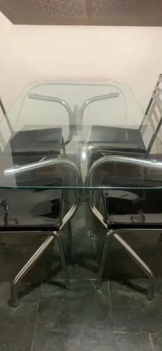Mesa vidro com 4 cadeiras