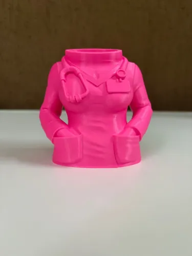 Porta Lápis Jaleco Rosa Médica Organizadores de Mesa Medicina