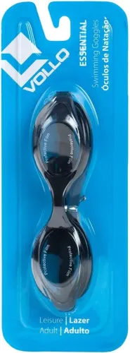 Vollo Sports Óculos de Natação Essential - Preto - Silicone - Produto de Qualidade Não Vaz