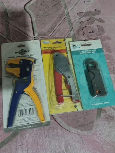Kit 3 alicates decapador crimpador coaxial