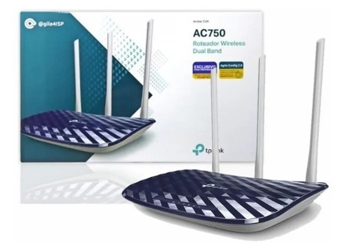 Roteador Wireless Tplink Archer C20 V4 Dual-band 750mbps 3 Antenas Potente Novo na Caixa