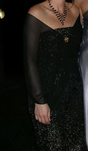 Vestido Preto E Dorado Tomara Que Caia E Estolinha - Tamanho P - Marca Katraca - usado