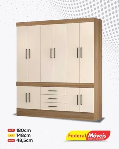 Guarda Roupa 10 Portas 3 Gavetas Direto da Fabrica Promoção
