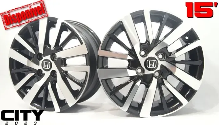 Roda aro 15 Honda City 2023 grafite com diamantado 4x100 jogo novo