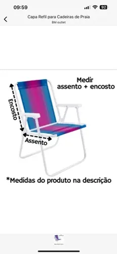 Refil de reposicao para cadeira de praia