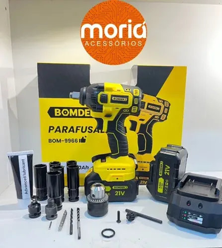 Parafusadeira Chave De Impacto Furadeira Elétrica 2 Baterias