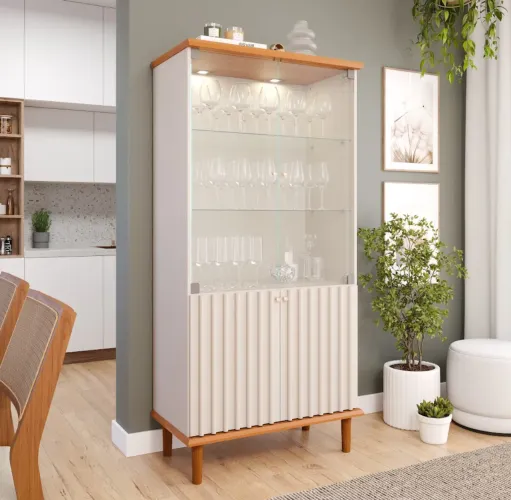 Cristaleira Sofia com LED e Design Moderno t87