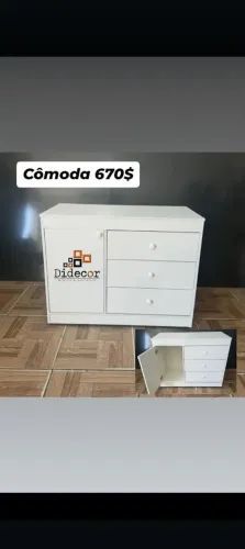 Cômoda Branca 3 Gavetas - R$ 670