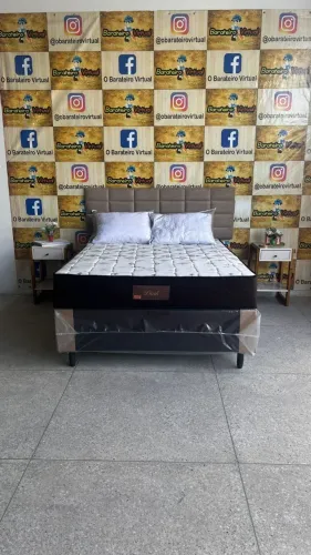 Conjunto Box Molas Ensacadas Dark Marrom 138x188x24 Soft Flex - Em Oferta 