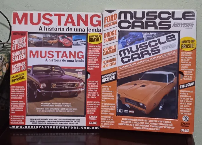 DVD Muscle Cars + DVD Mustang + DVD e Livro Fusca 