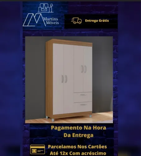 GRANDE PROMOÇÃO*GUARDA ROUPA TÓQUIO 4 PORTAS ENTREGA GRÁTIS ACEITA CARTÃO