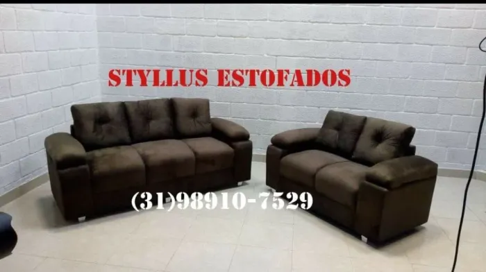 Sofá de 3 lugares e Love Seat em Suede ENTREGA RÁPIDA