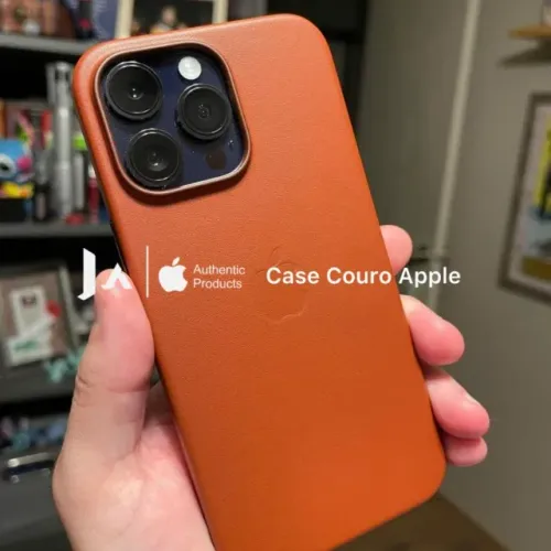 Capa de couro Magsafe 15 pro max Marrom