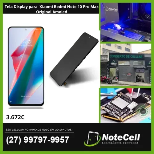 Tela Display Para Xiaomi Redmi Note 10 Pro Max Orig Amoled- Instalação Expressa Em 30min!