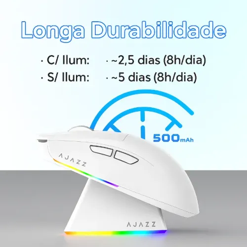 [Novo] Ajazz aj139 v2 PAW3311 com base de carregamento tri mode Black White