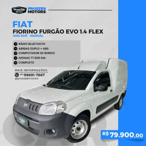 FIAT FIORINO FURGÃO EVO 1.4 8V FLEX - ANO 2021 COMPLETO, CARRO EM PERFEITO ESTADO.