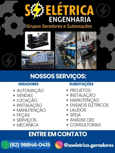 SERVIÇOS DE ELÉTRICA SUBESTAÇÕES E GERADORES