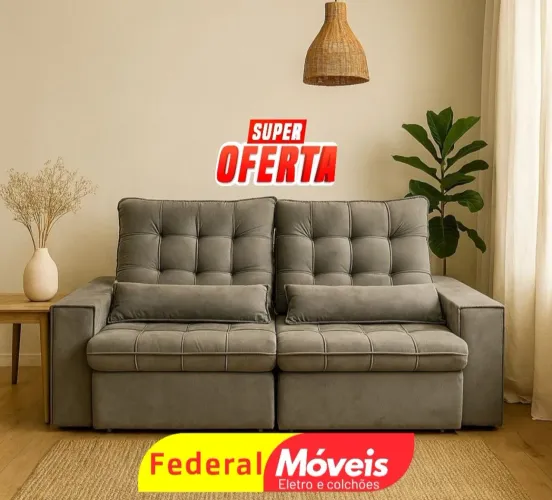 Sofá 2 Lugares Retrátil e Reclinável 2,00m - Novo! - Elegância e Conforto!