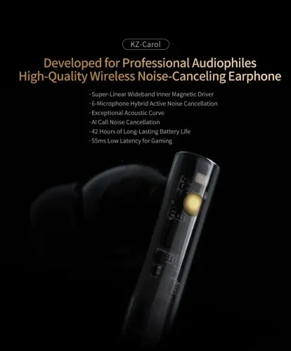 Fone de Ouvido Wireless Noise-Canceling KZ-Carol