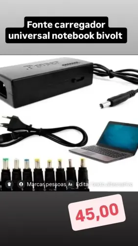 Carregador para notebook ou adaptador a partir de 45,00