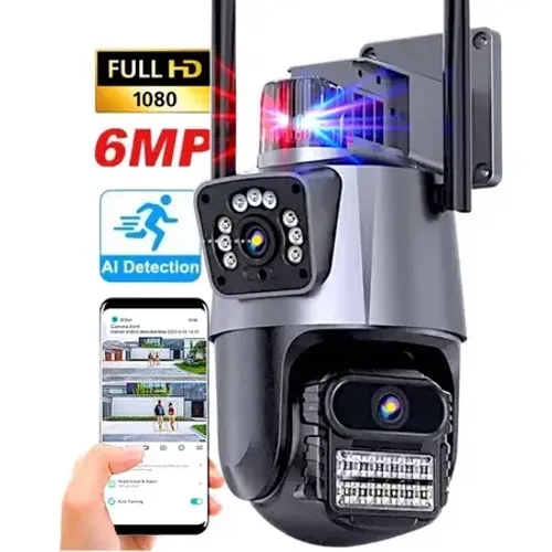 Câmera dupla de Segurança Wi-Fi 6MP 1080P Full HD
