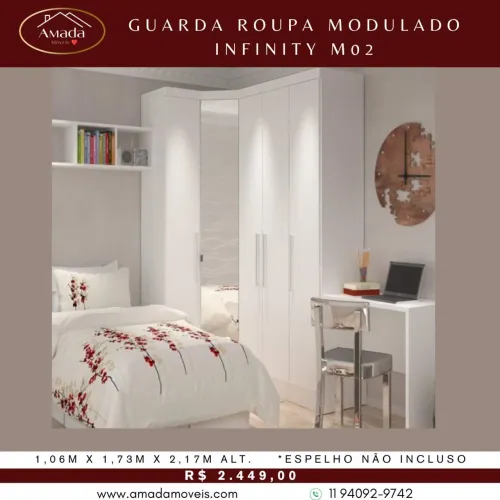 Guarda roupa casal modulado infinity , à pronta entrega 