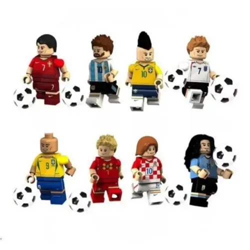 Lego Jogadores Futebol Fifa (Neymar, Ronaldo, Messi)