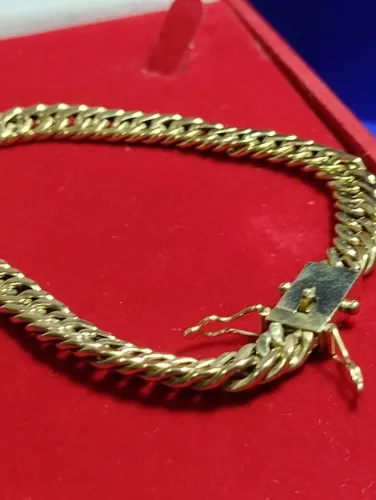 Pulseira Ouro 18 Kilates Barquet 9.22 Gramas 5 mm 22 Cm 