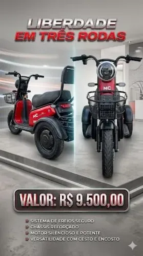 Triciclo Elétrico - JOY TRI - 600W (*Isento de CNH)