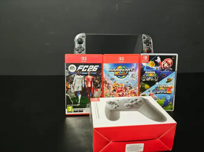 Nintendo Switch 2 + Capa + 3 Jogos + Controle Pro 2