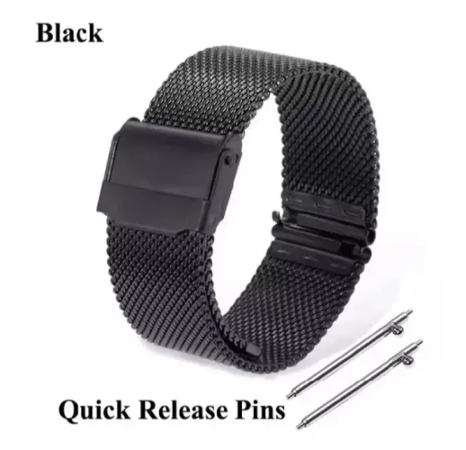 Pulseira para relogio em aço inoxidável tipo milanese. Largura 20mm(2 cm)