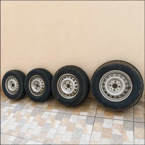 Jogo rodas aro 13 Fiat 4x98 vendo separado, estepe carretinha ou projetos 