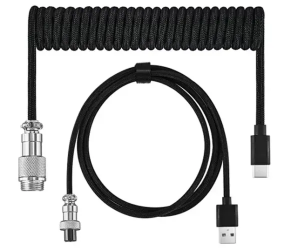 Cabo Espiral Aviador para Teclado Coiled USB-C)