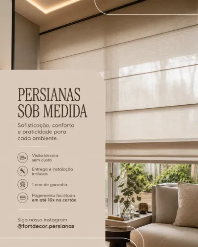 Cortinas Romanas Translúcidas sob encomenda em Campo Grande MS
