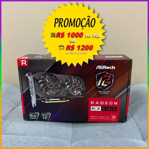 Placa de Vídeo Radeon RX580 8gb AsRock
