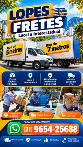 Caminhão de Mudança Mudanças fretes rio e interestadual 