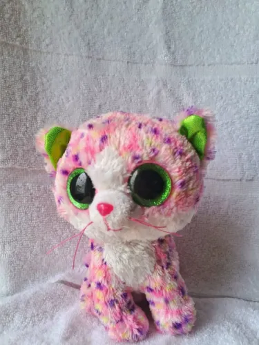 Gata Leopardo: Pelúcia Ty Beanie Boos Sophie - Leopardo Colorido.