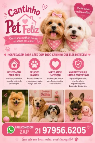Cantinho Pet Feliz - Hospedagem Cães 