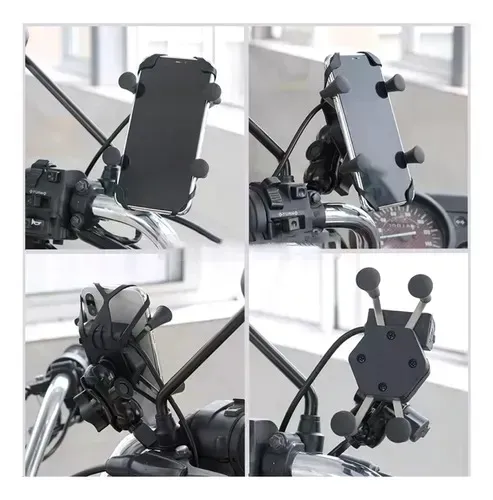 Suporte para celular de moto com carregador USB tipo aranha Pronta Entrega