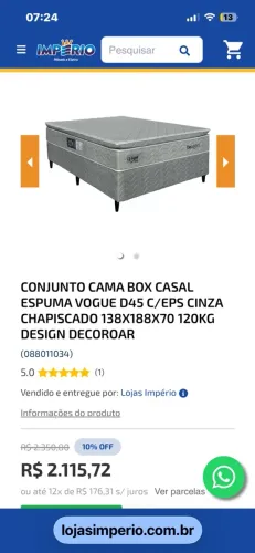 Vendo cama casal novíssima espuma Vogue D45