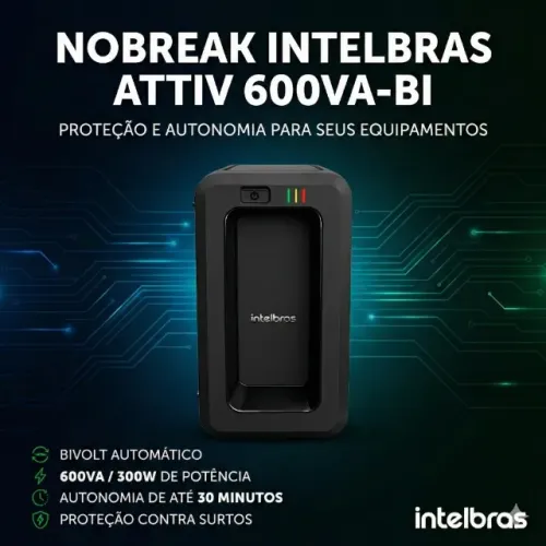NOBREAK INTELBRAS ATTIV 600VA-BI